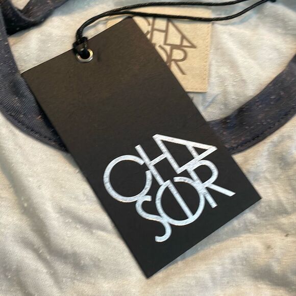 Chaser Tri-blend Raglan Jersey Baseball Tee Gray Cotton Knit Long Sleeve S - Picture 3 of 5